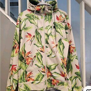 The North Face Mens  Full Zip Hoodie Hawaiian Birds Paradise Print Size M